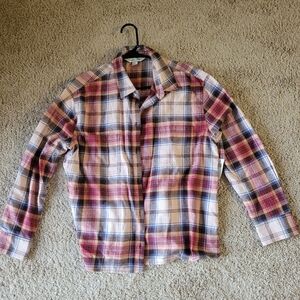 NWT Old Navy Plaid Flannel The Boyfriend Shirt, Size L
